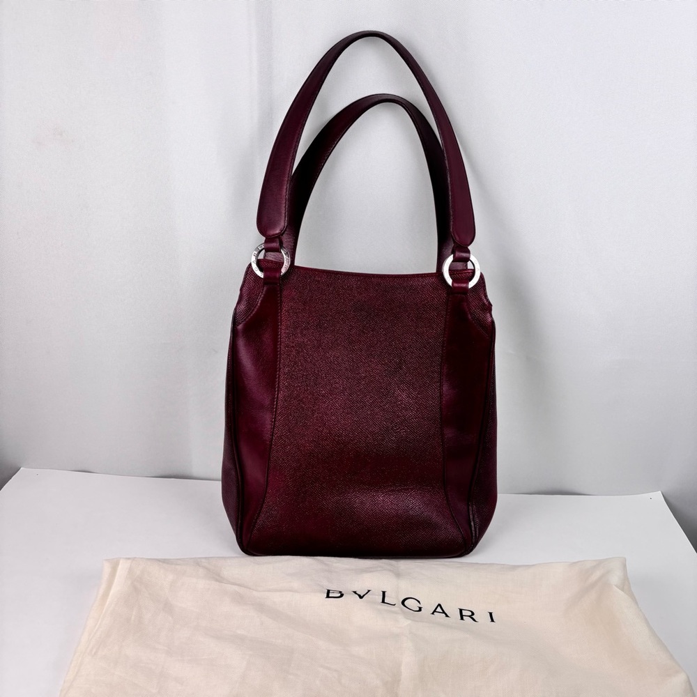 Authentic Bvlgari calf skin Leather Bag Refurbished paint Exterior with dust bag